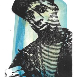 Chuck D Postcard Gouache and linoprint on paper. Format A6. Carved and printed by hand with love and respect.