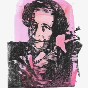 Hannah Arendt Postcard Gouache and linoprint on paper. Format A6. Carved and printed by hand with love and respect.